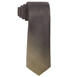 Tayion Mens Tie Brown Gold Dot Gradient Pattern Dress Necktie One Size